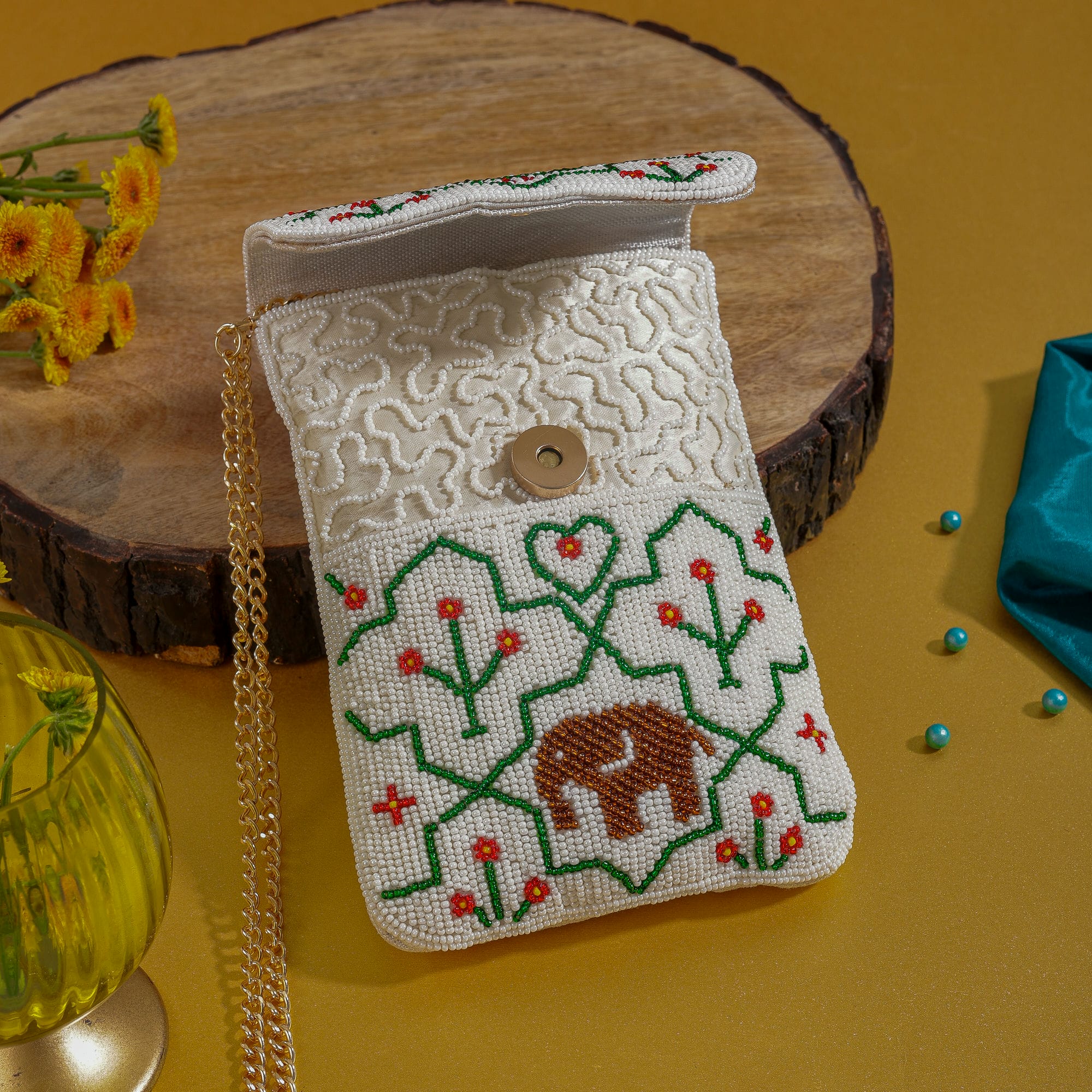 Mobile Cover Pearl Beaded Patola