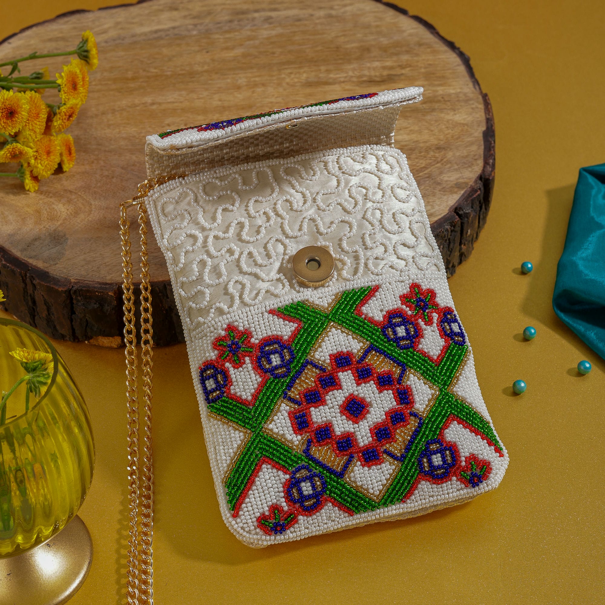 Mobile Cover Pearl Beaded Patola