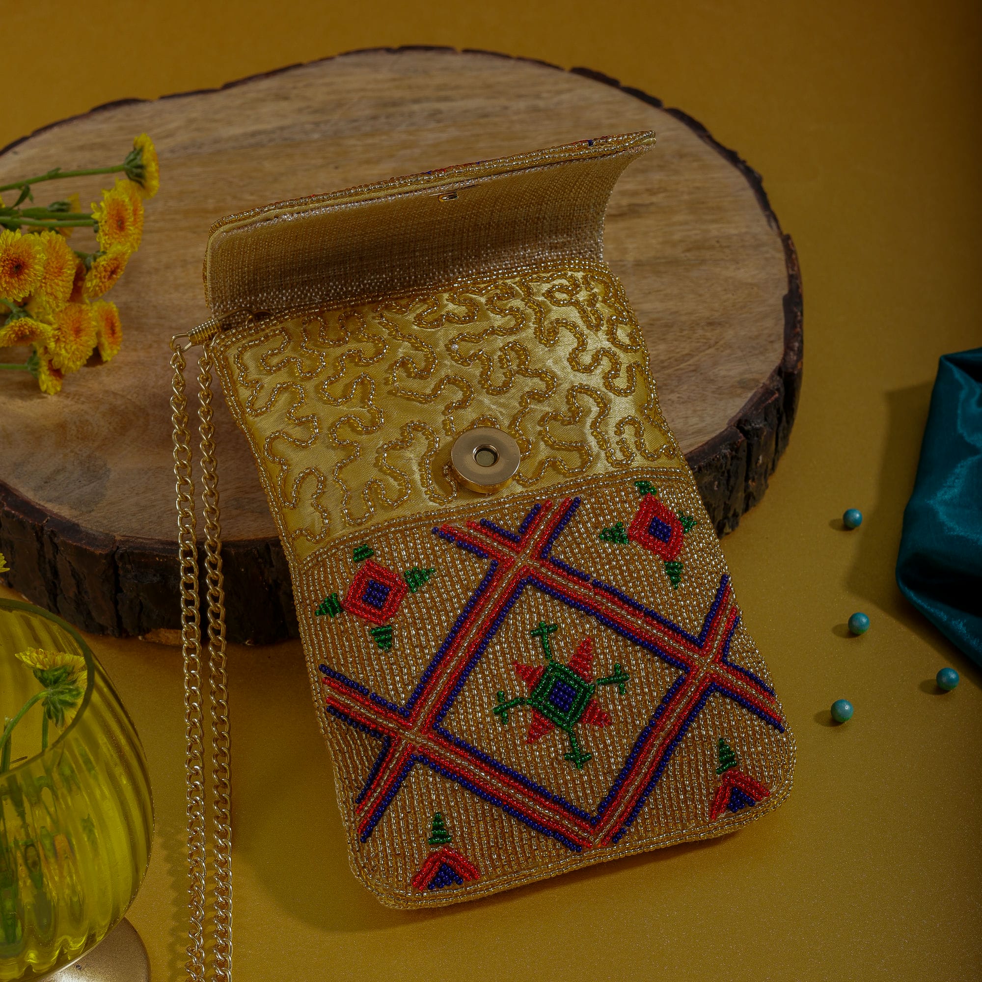 Mobile Cover Pearl Beaded Patola