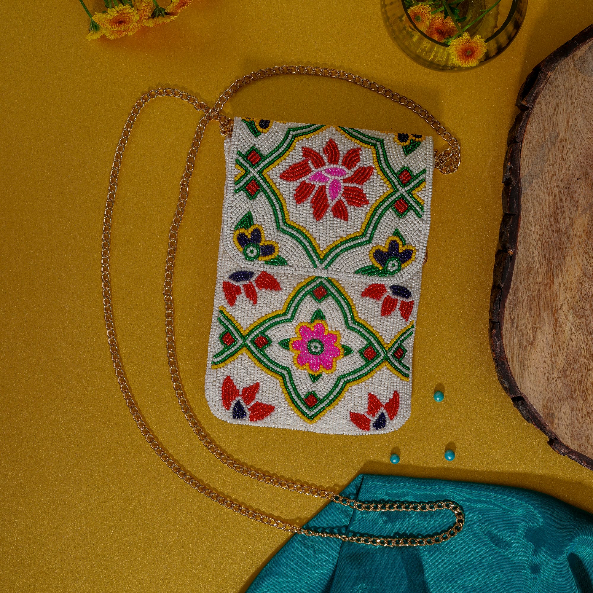 Mobile Cover Pearl Beaded Patola