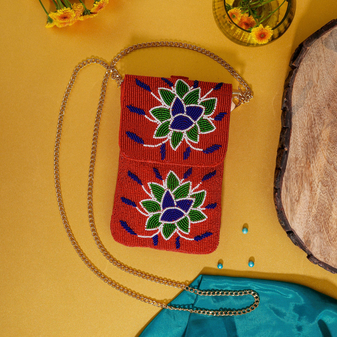 Mobile Cover Pearl Beaded Patola