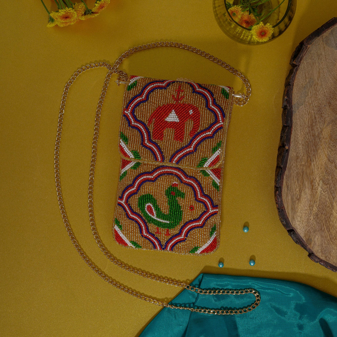 Mobile Cover Pearl Beaded Patola