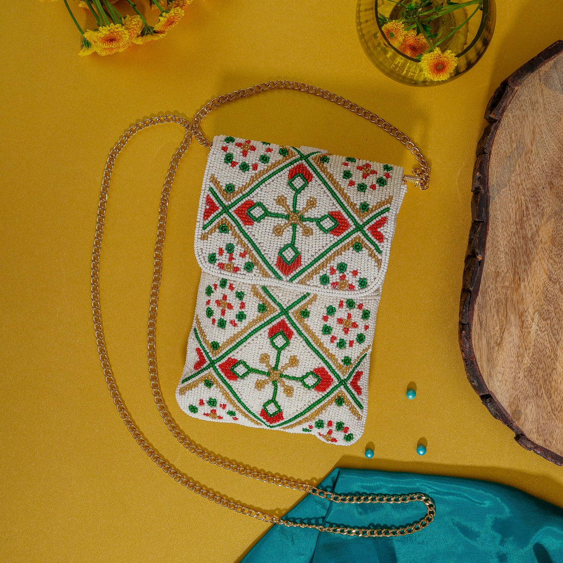 Mobile Cover Pearl Beaded Patola