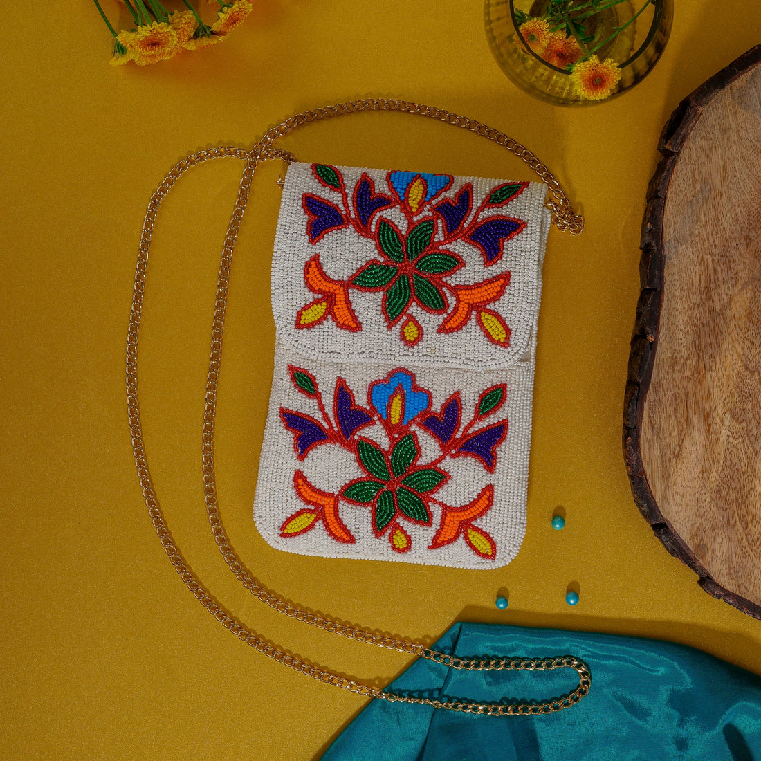 Mobile Cover Pearl Beaded Patola