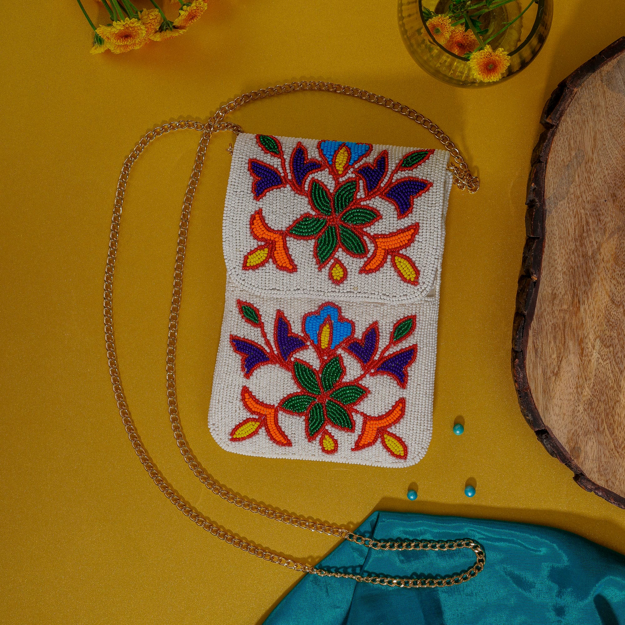 Mobile Cover Pearl Beaded Patola