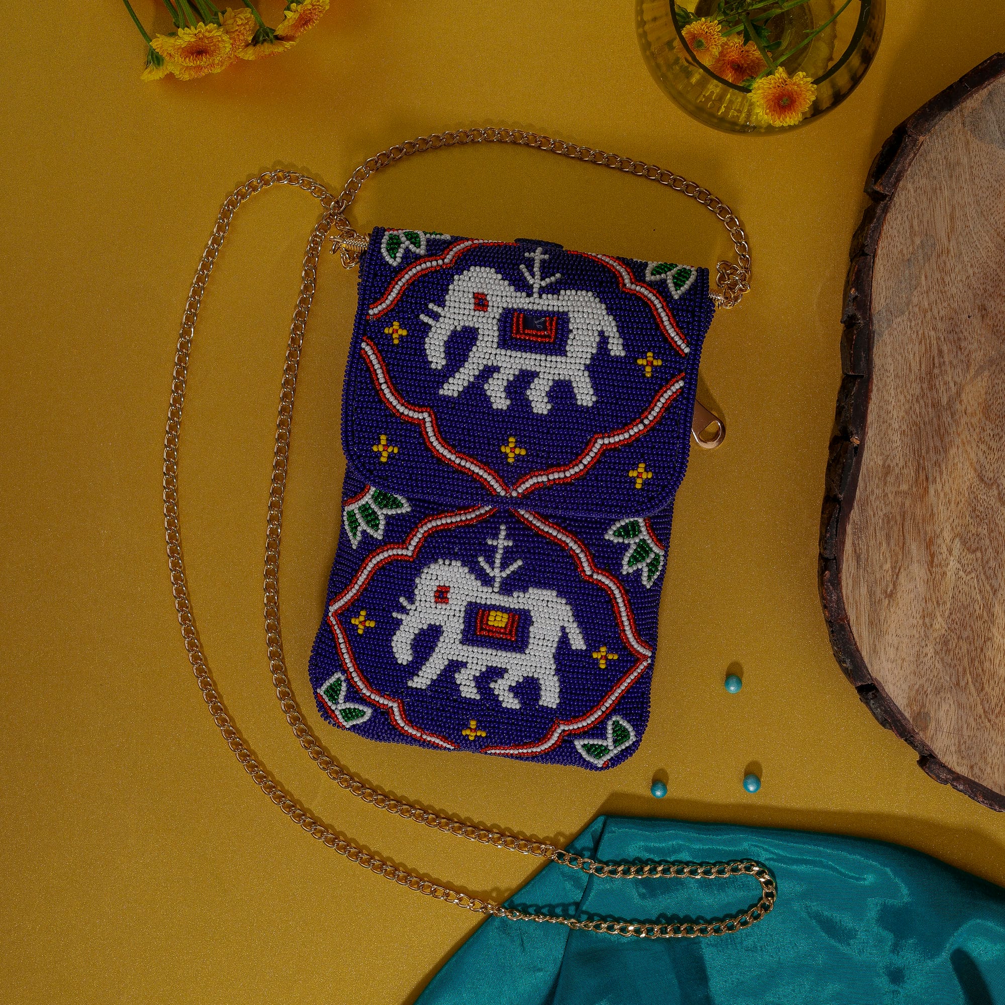 Mobile Cover Pearl Beaded Patola