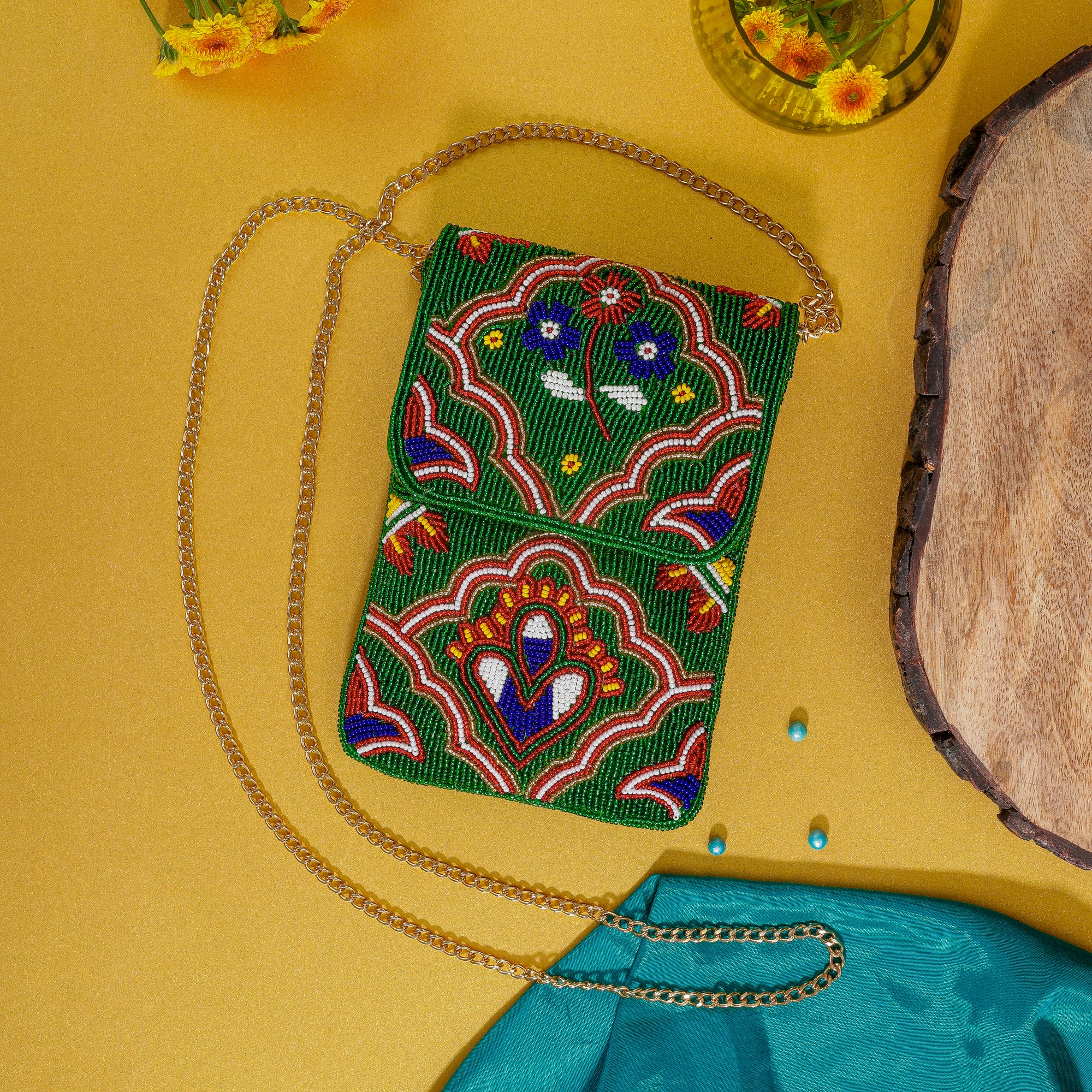 Mobile Cover Pearl Beaded Patola