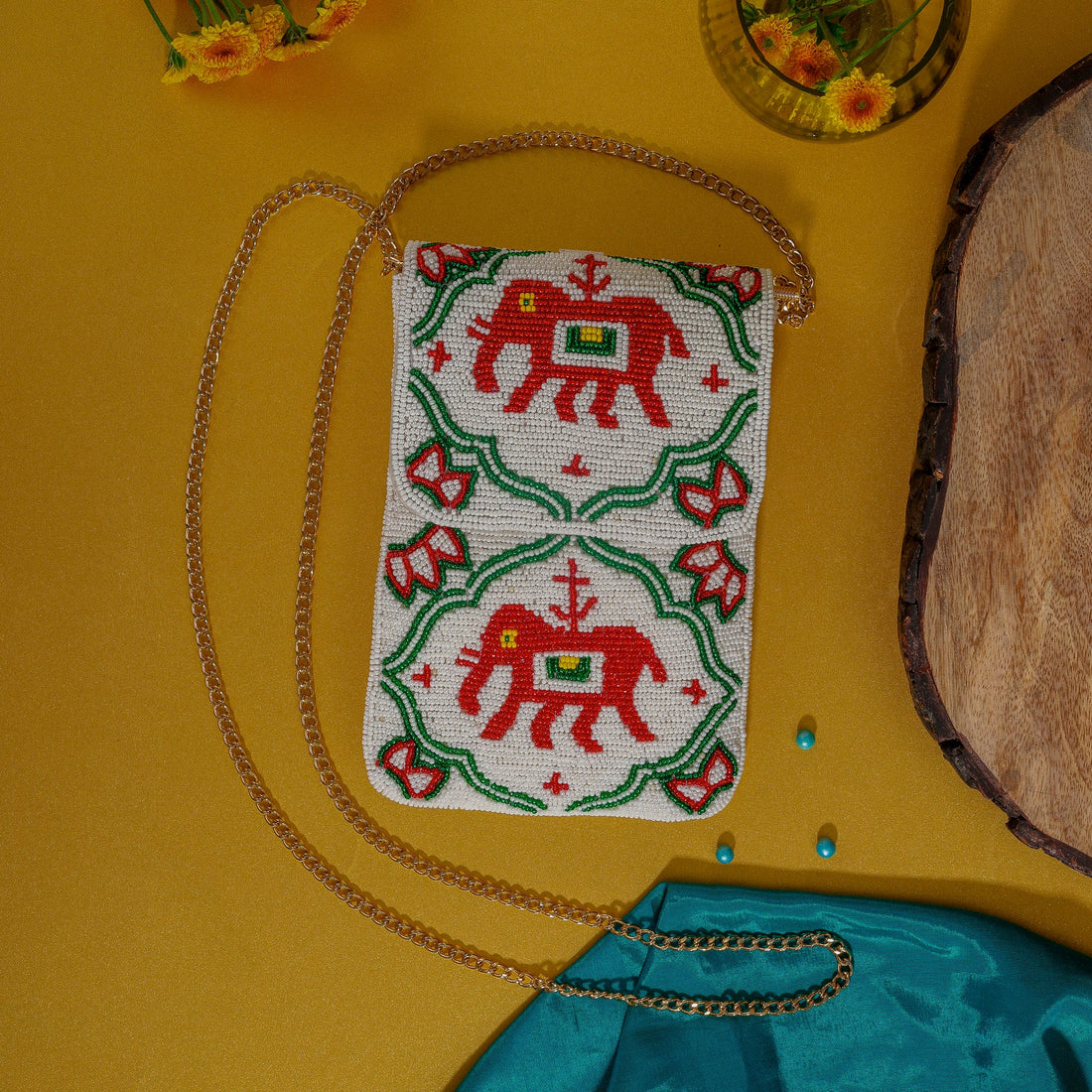 Mobile Cover Pearl Beaded Patola