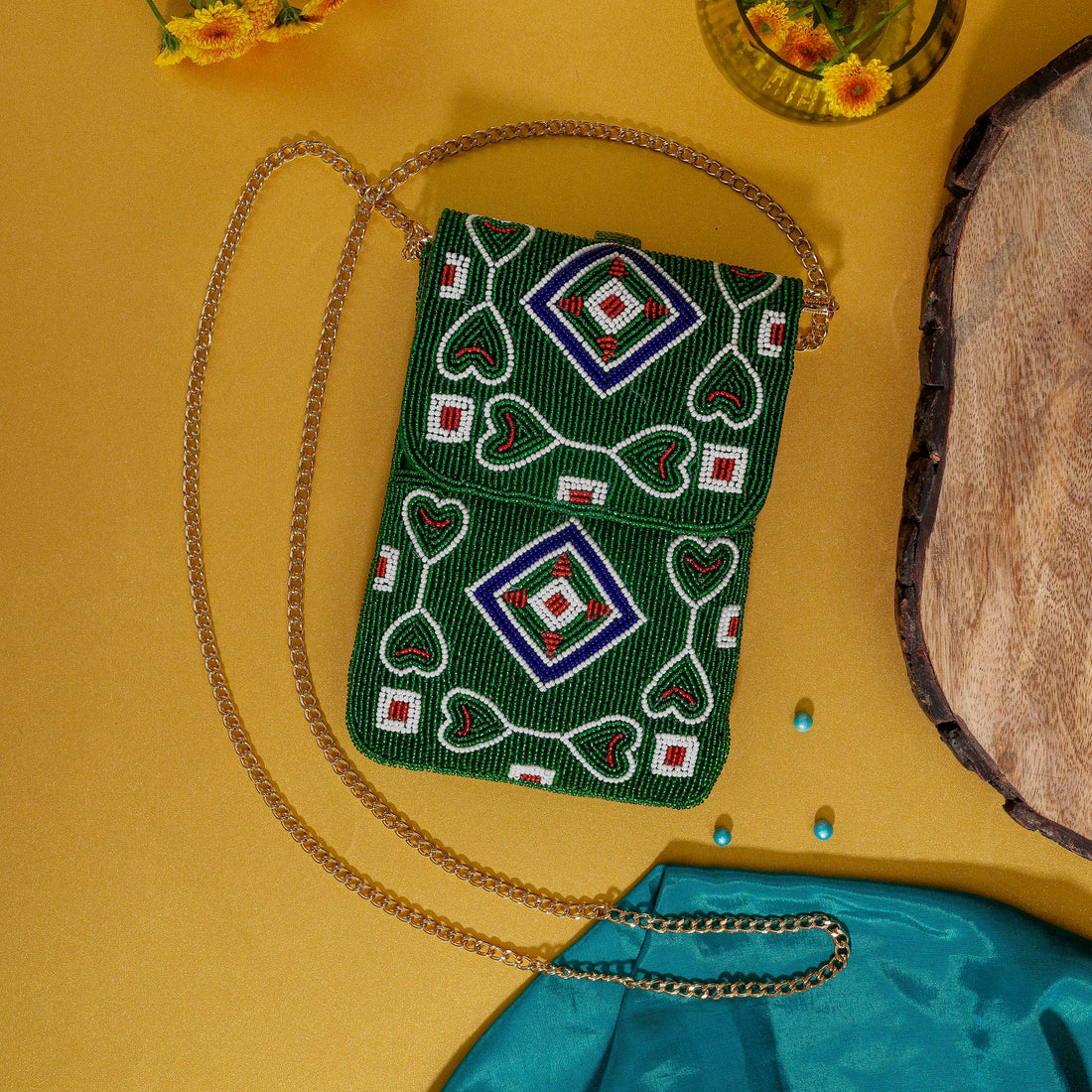 Mobile Cover Pearl Beaded Patola