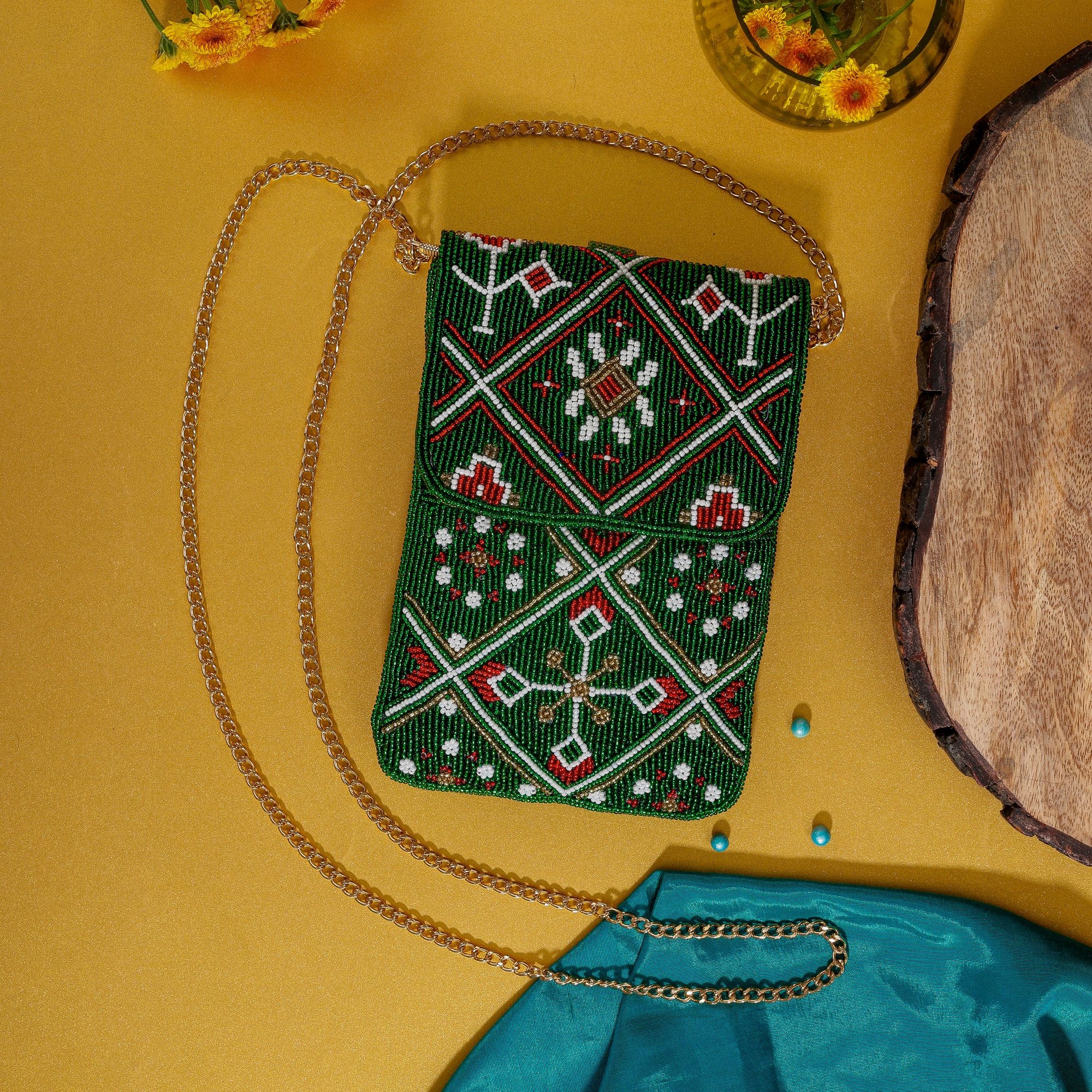 Mobile Cover Pearl Beaded Patola