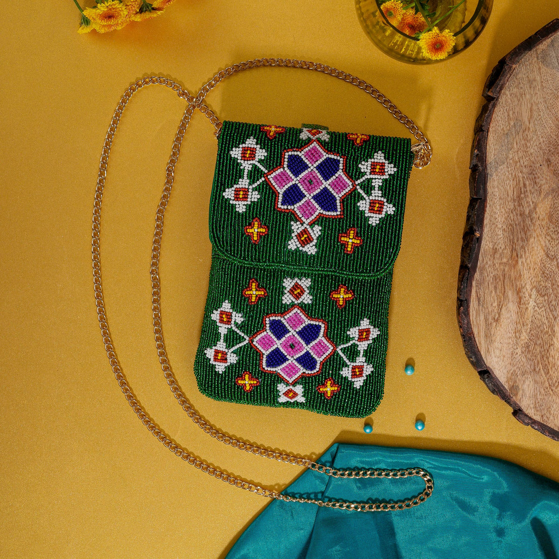 Mobile Cover Pearl Beaded Patola