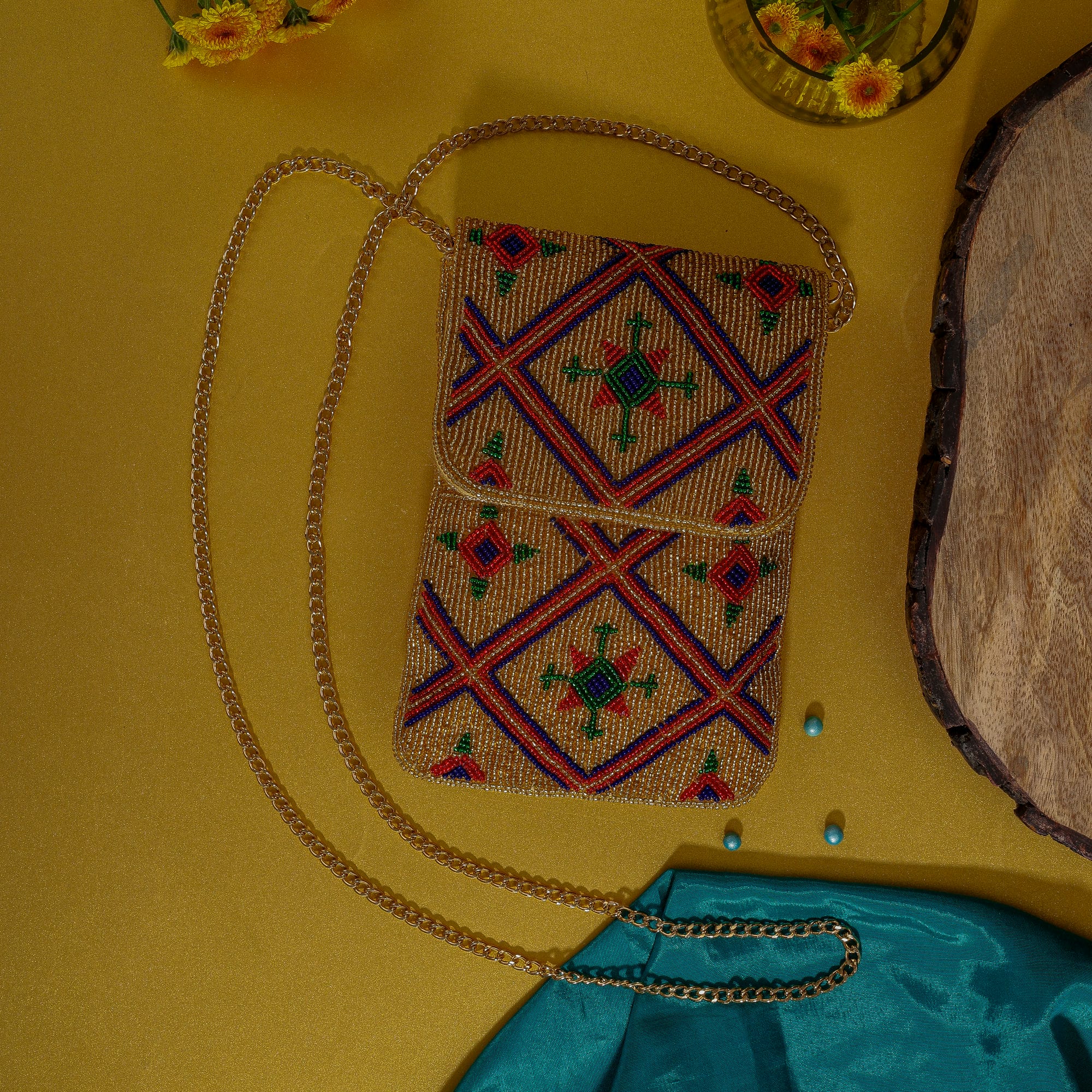 Mobile Cover Pearl Beaded Patola