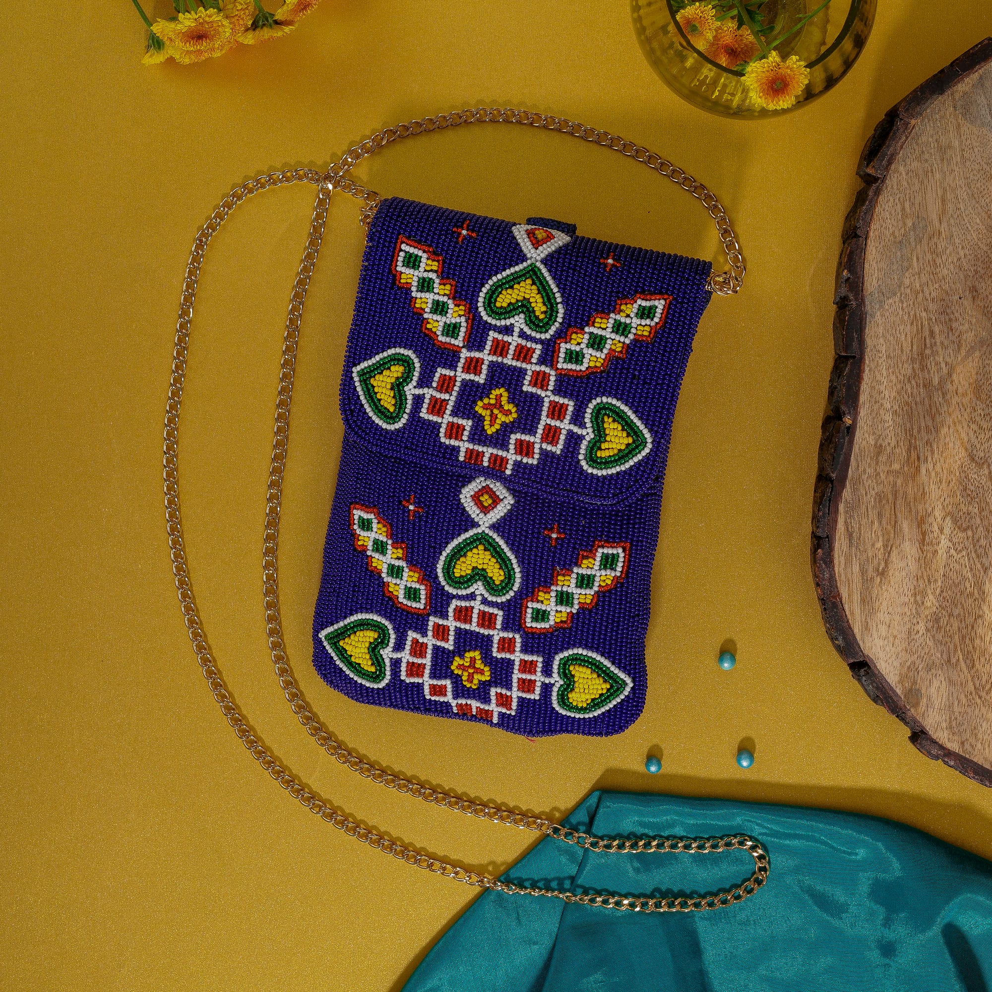 Mobile Cover Pearl Beaded Patola