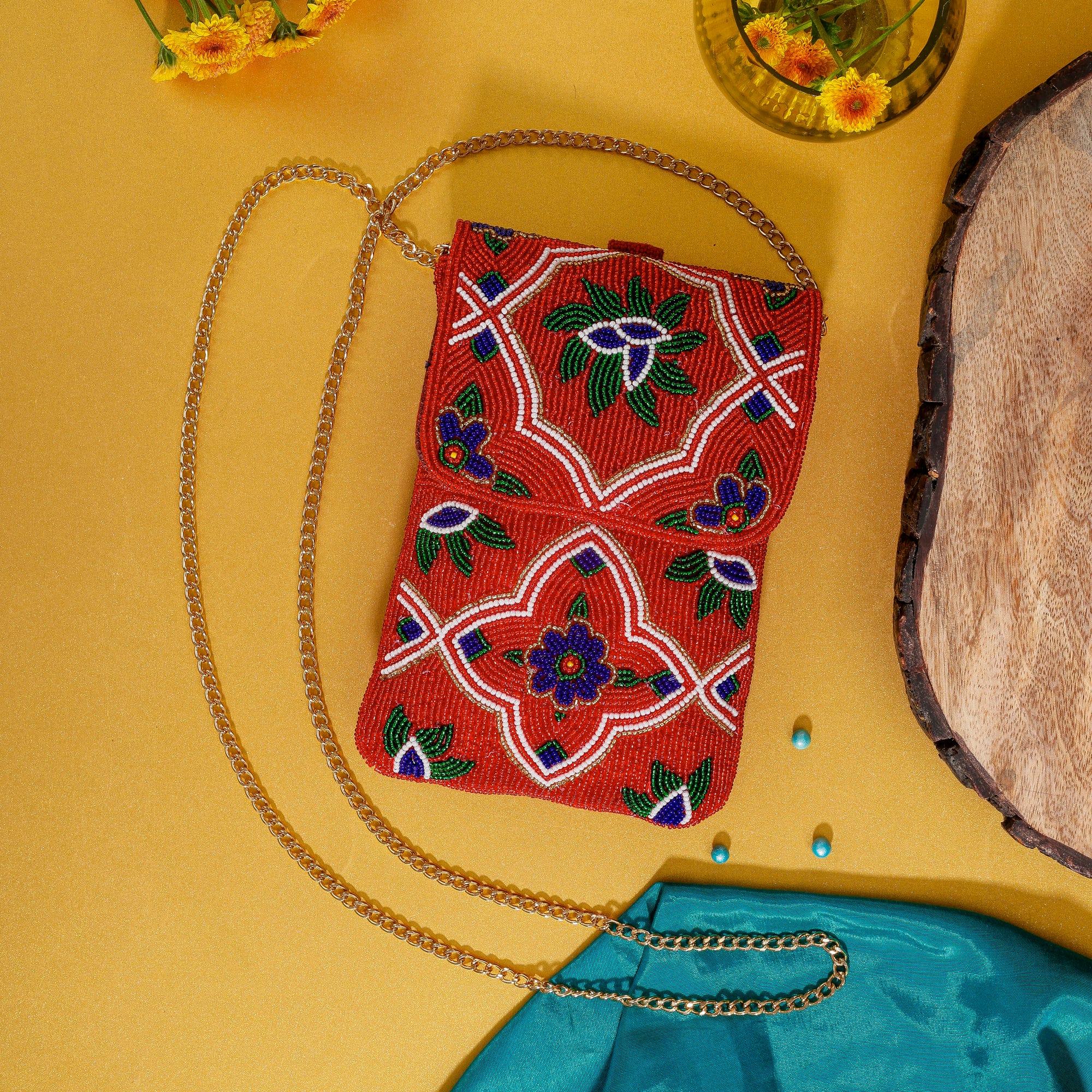 Mobile Cover Pearl Beaded Patola