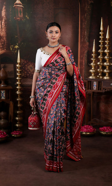 Natural Dye Double Ikat Patola Saree