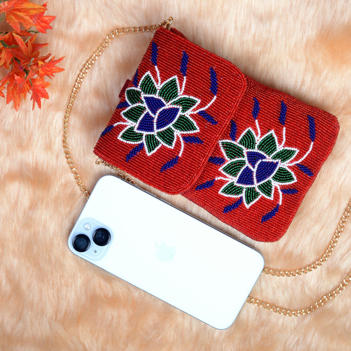 Mobile Cover Pearl Beaded Patola