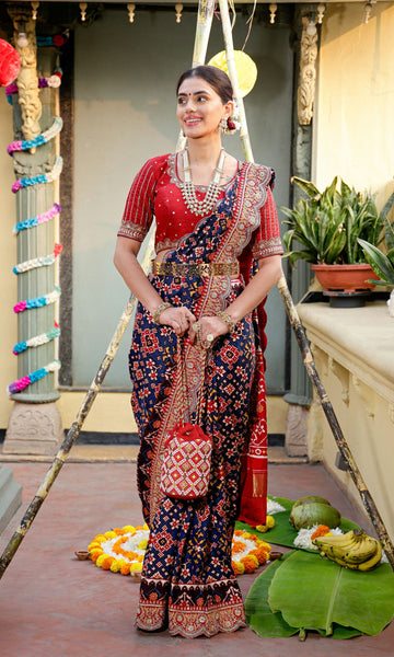 Double Ikat Patola Saree With Marodi Work