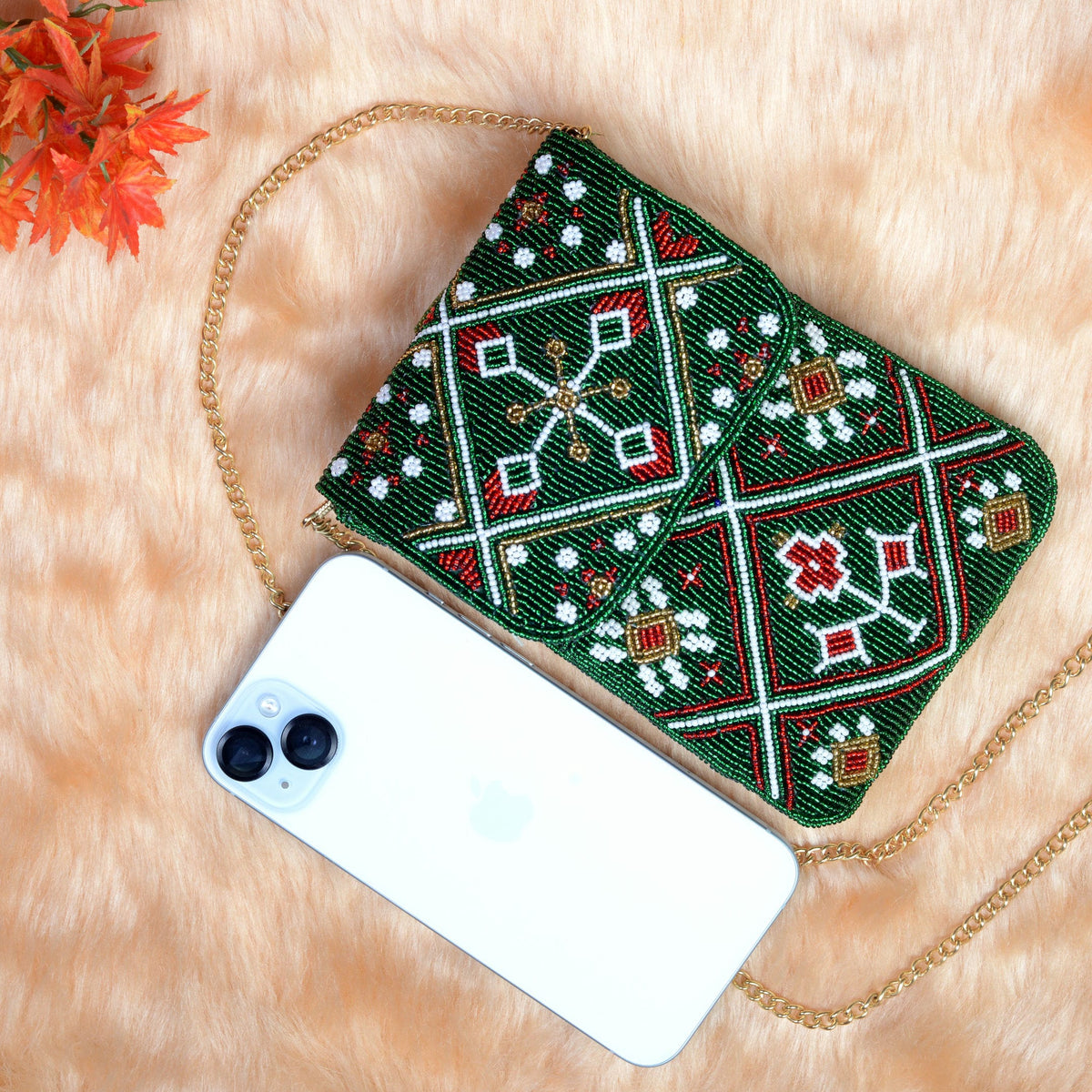Mobile Cover Pearl Beaded Patola