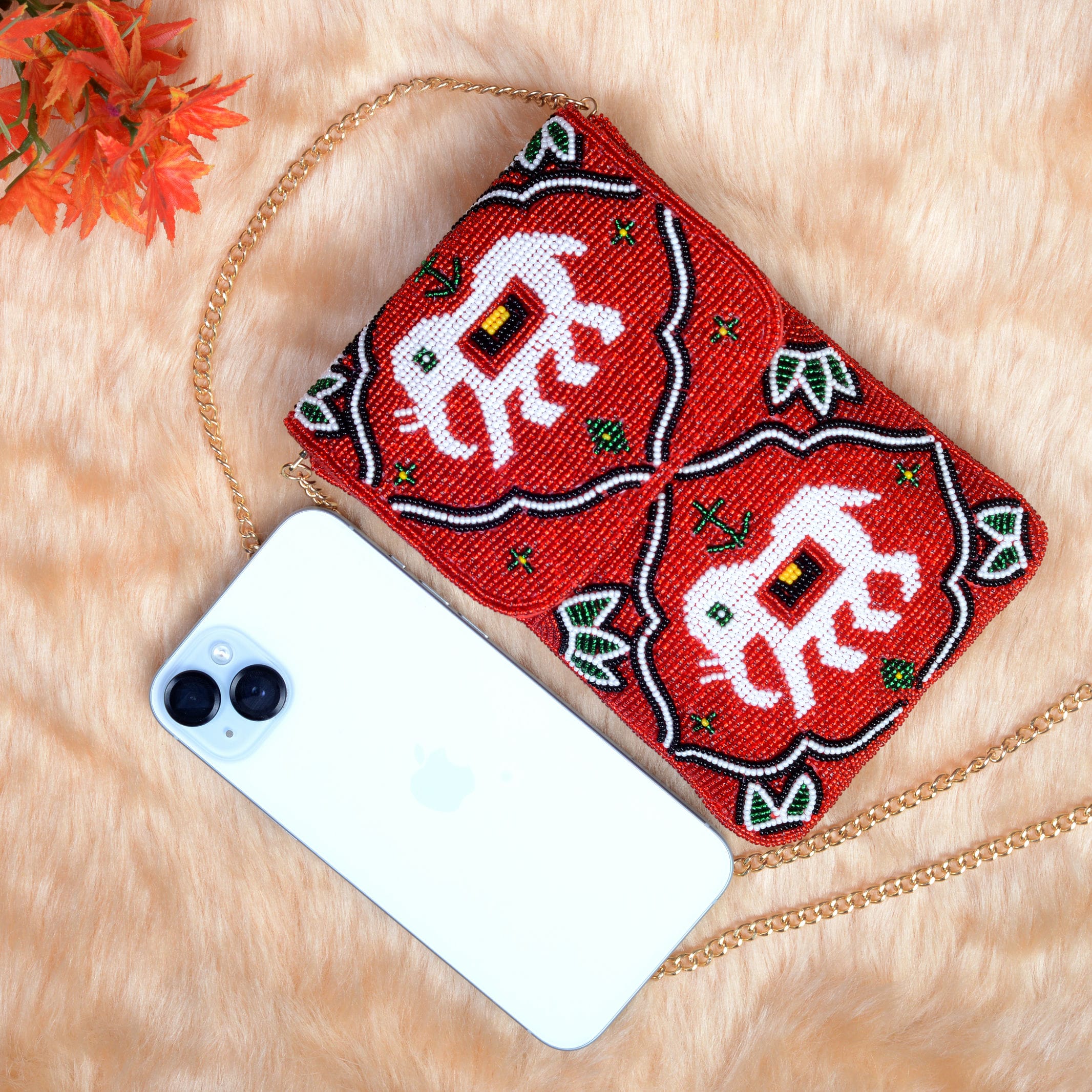 Mobile Cover Pearl Beaded Patola
