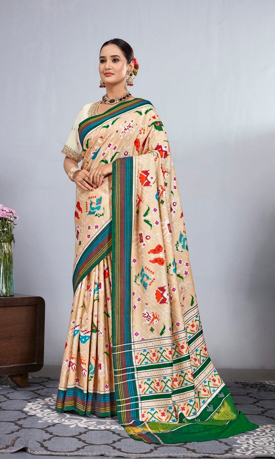 Double Ikat Patola Saree 9 Motifs