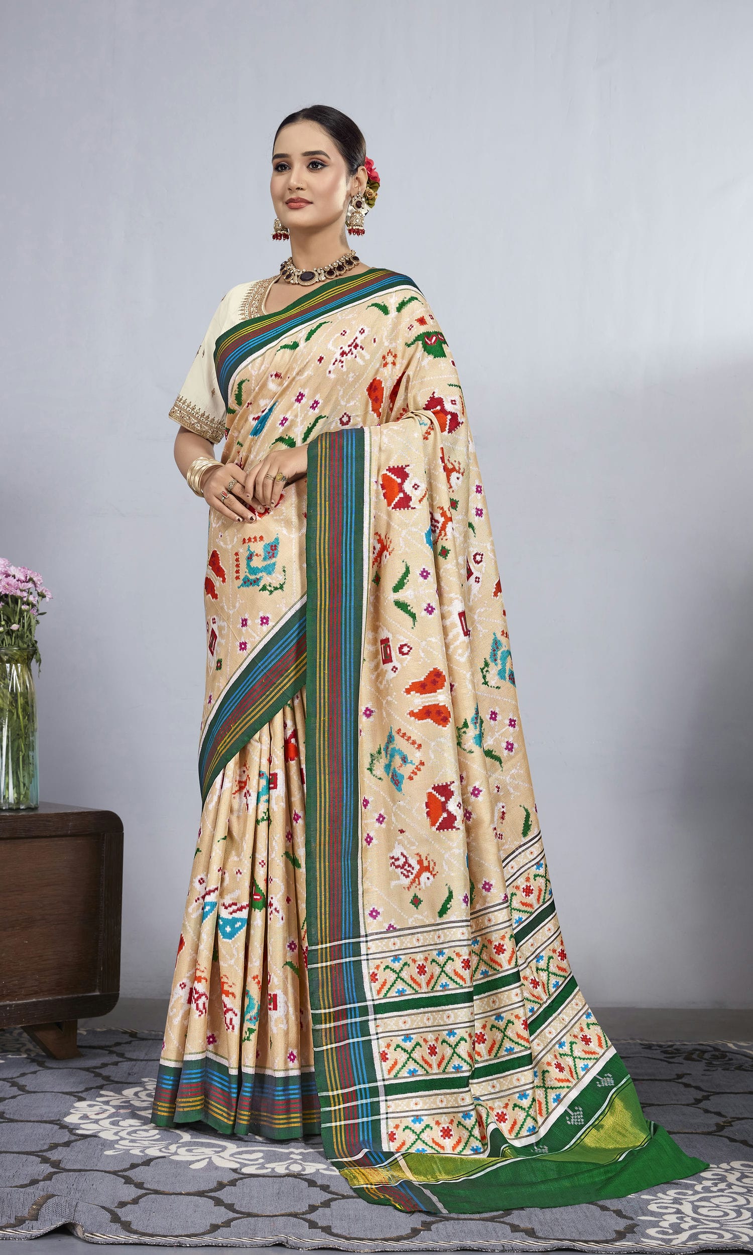 Double Ikat Patola Saree 9 Motifs