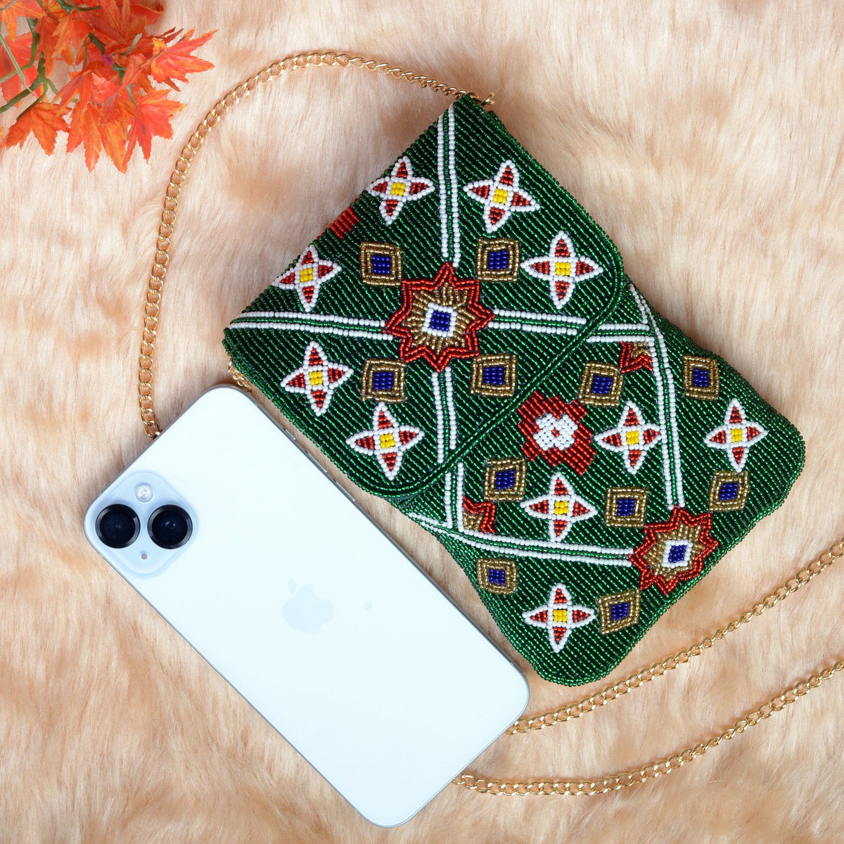 Mobile Cover Pearl Beaded Patola