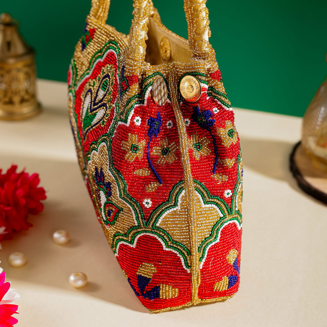 Moti Patola Beaded Batva Handbag