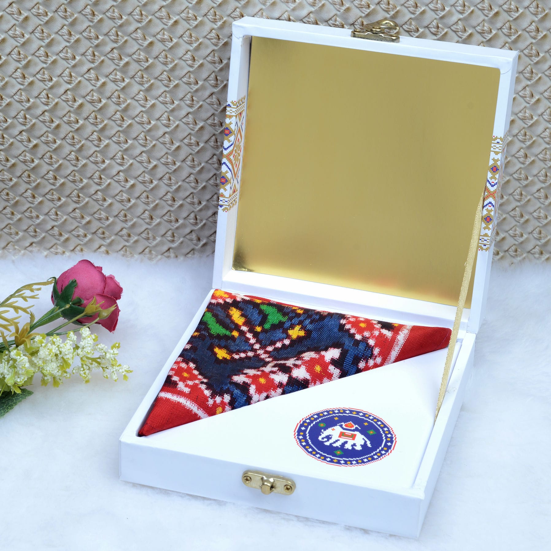 Double Ikat Pocket Square