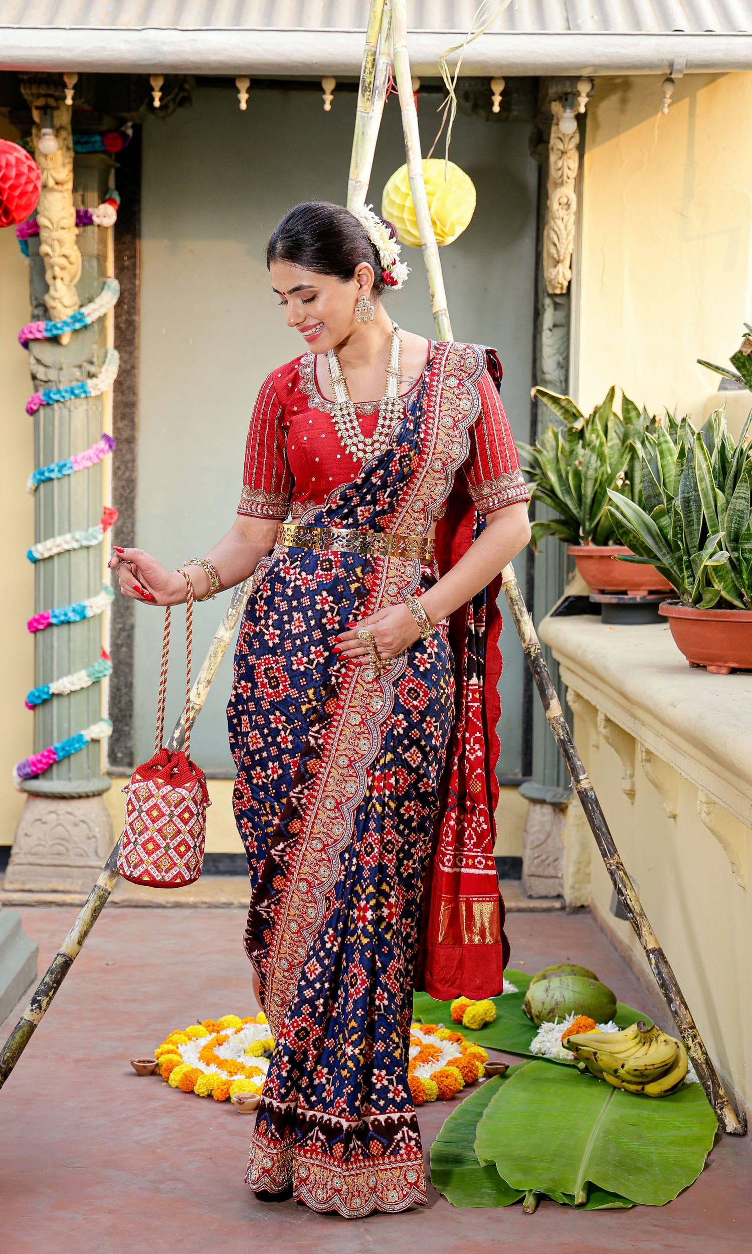 Double Ikat Patola Saree With Marodi Work
