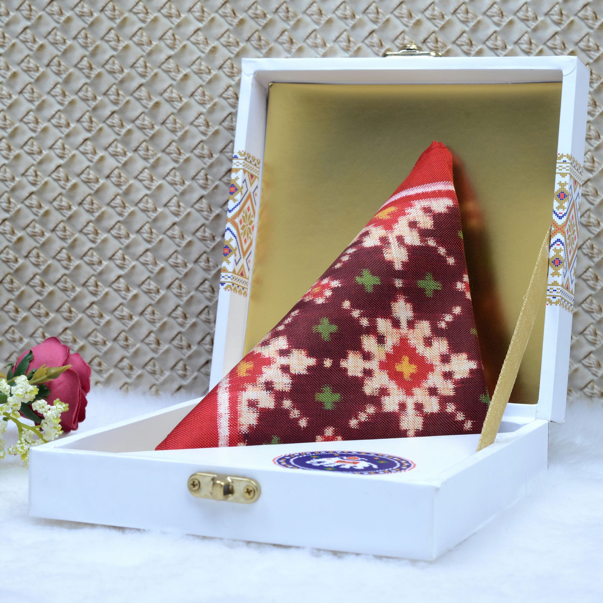 Double Ikat Pocket Square