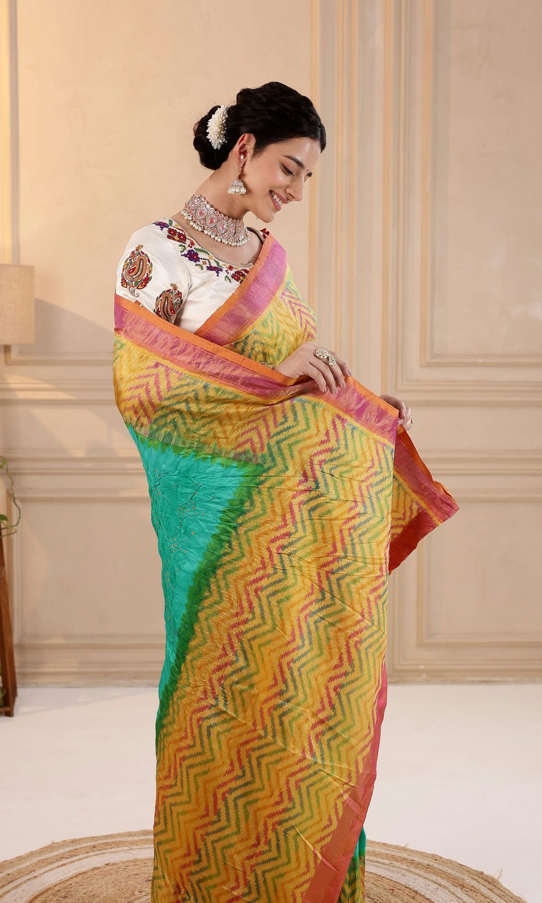 Rajkoti Patola Bandhej Saree