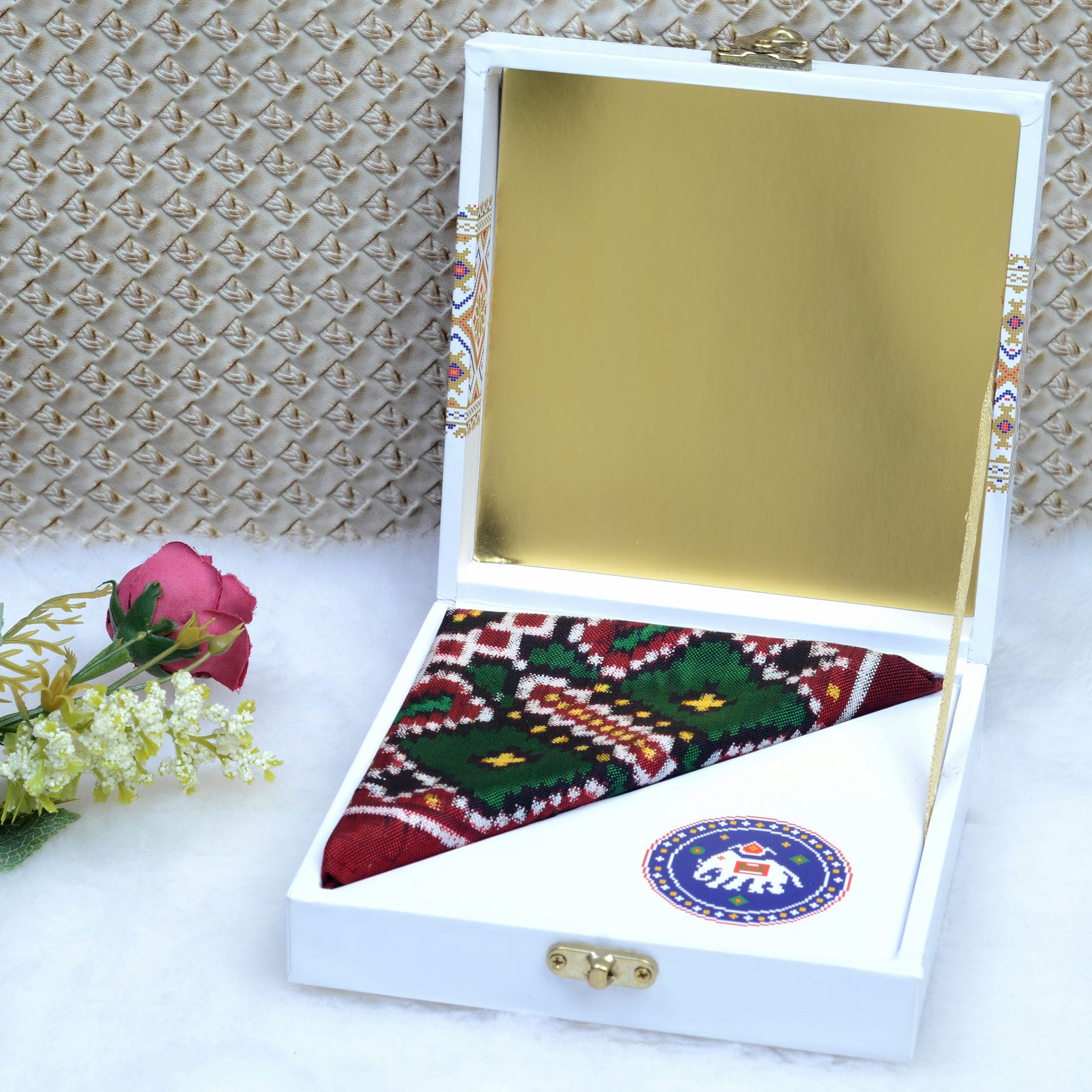 Double Ikat Pocket Square