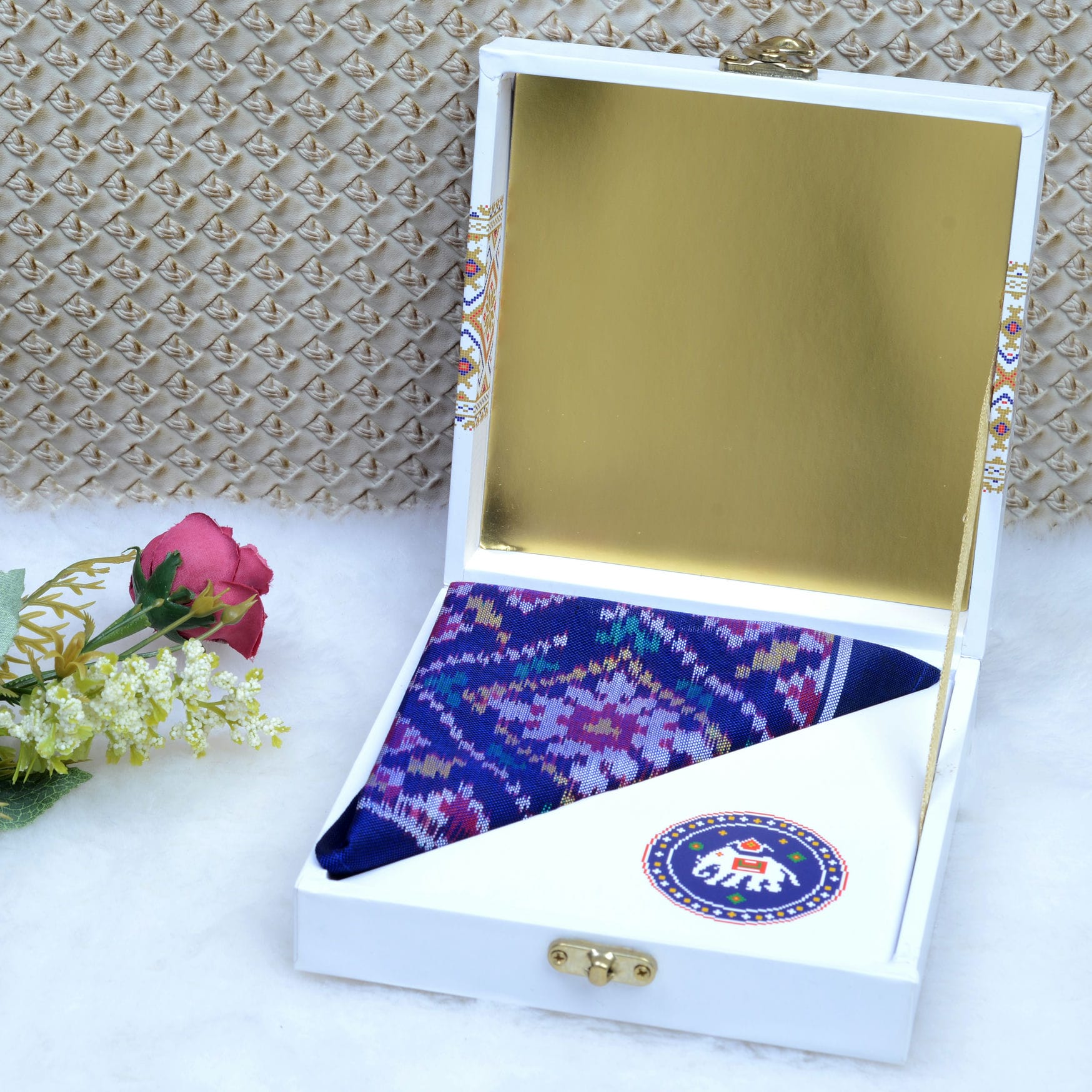 Single Ikat Pocket Square