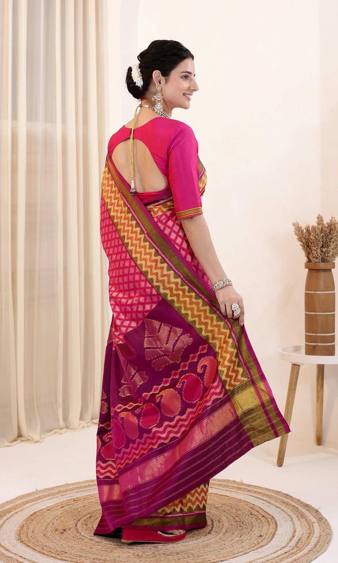 Rajkoti Patola Saree with Kadva weave Style Butta