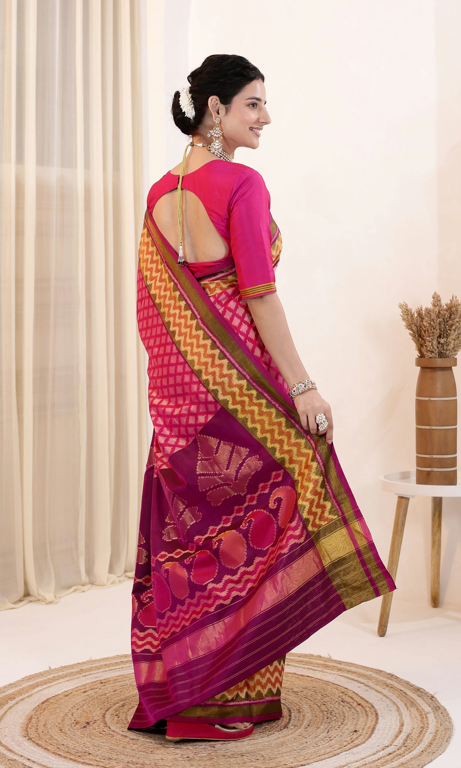 Rajkoti Patola Saree with Kadva weave Style Butta