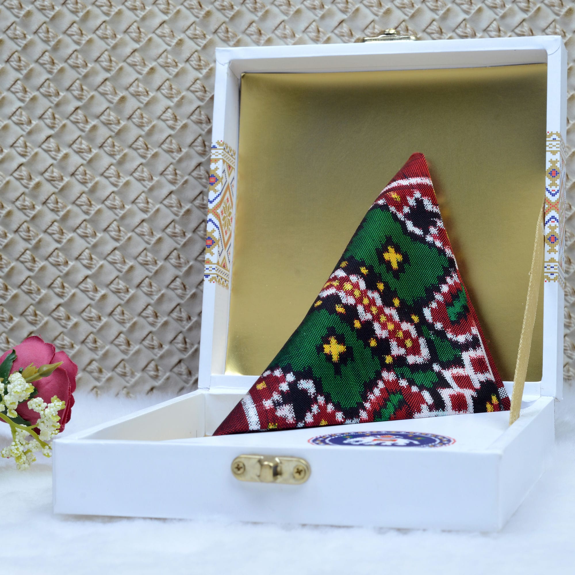 Double Ikat Pocket Square