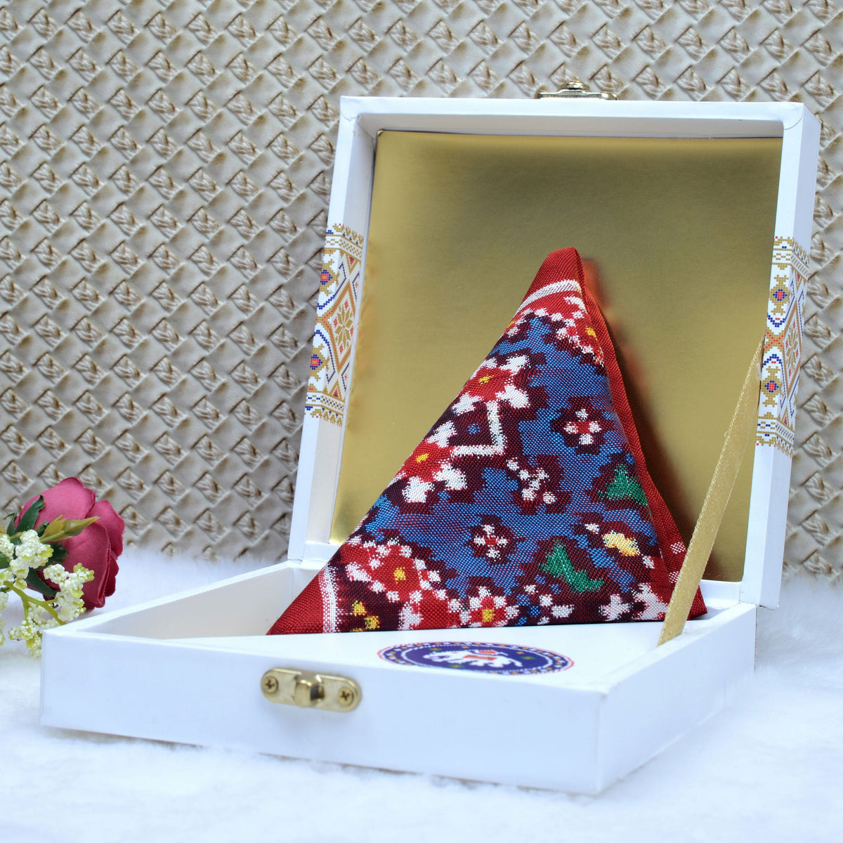 Double Ikat Pocket Square