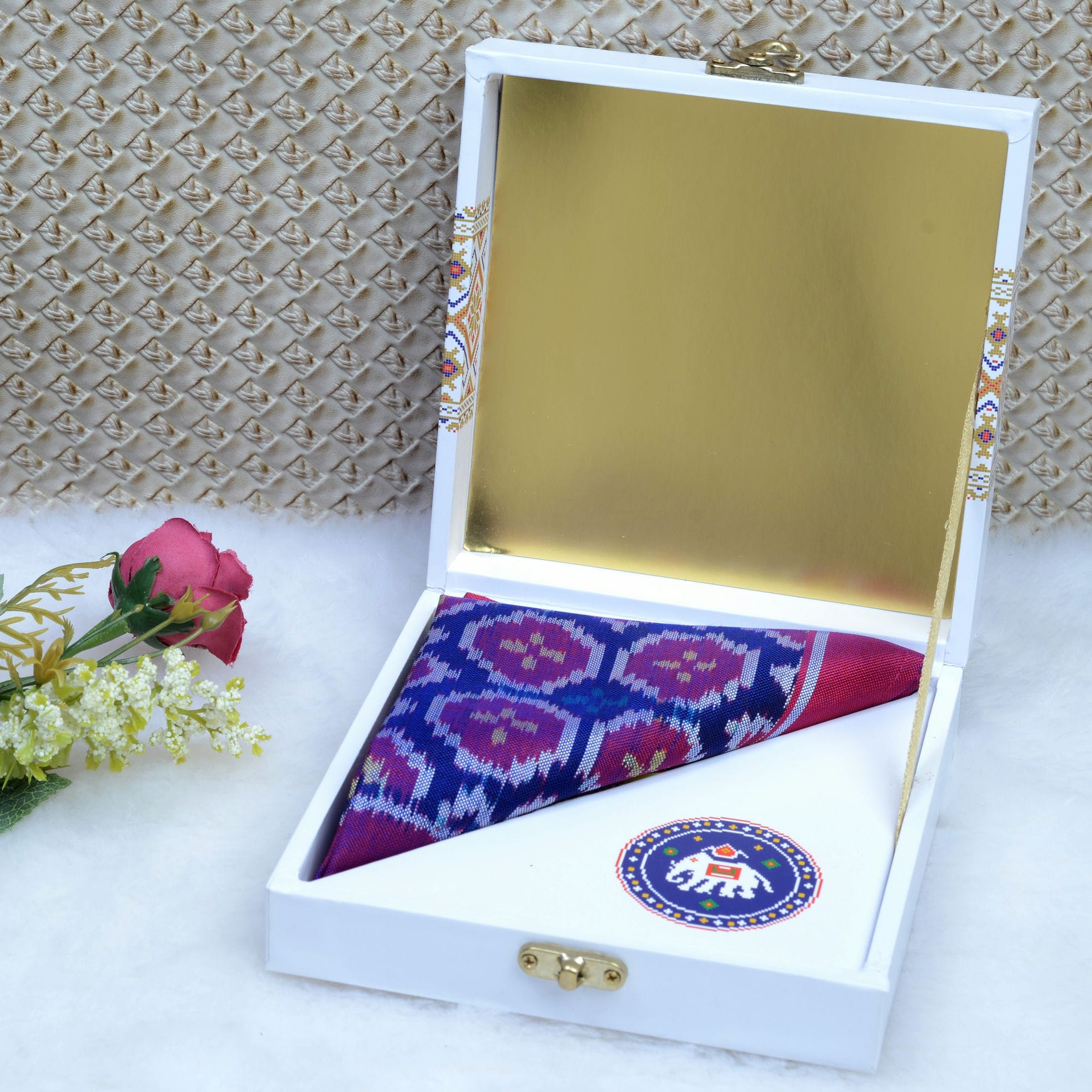 Single Ikat Pocket Square