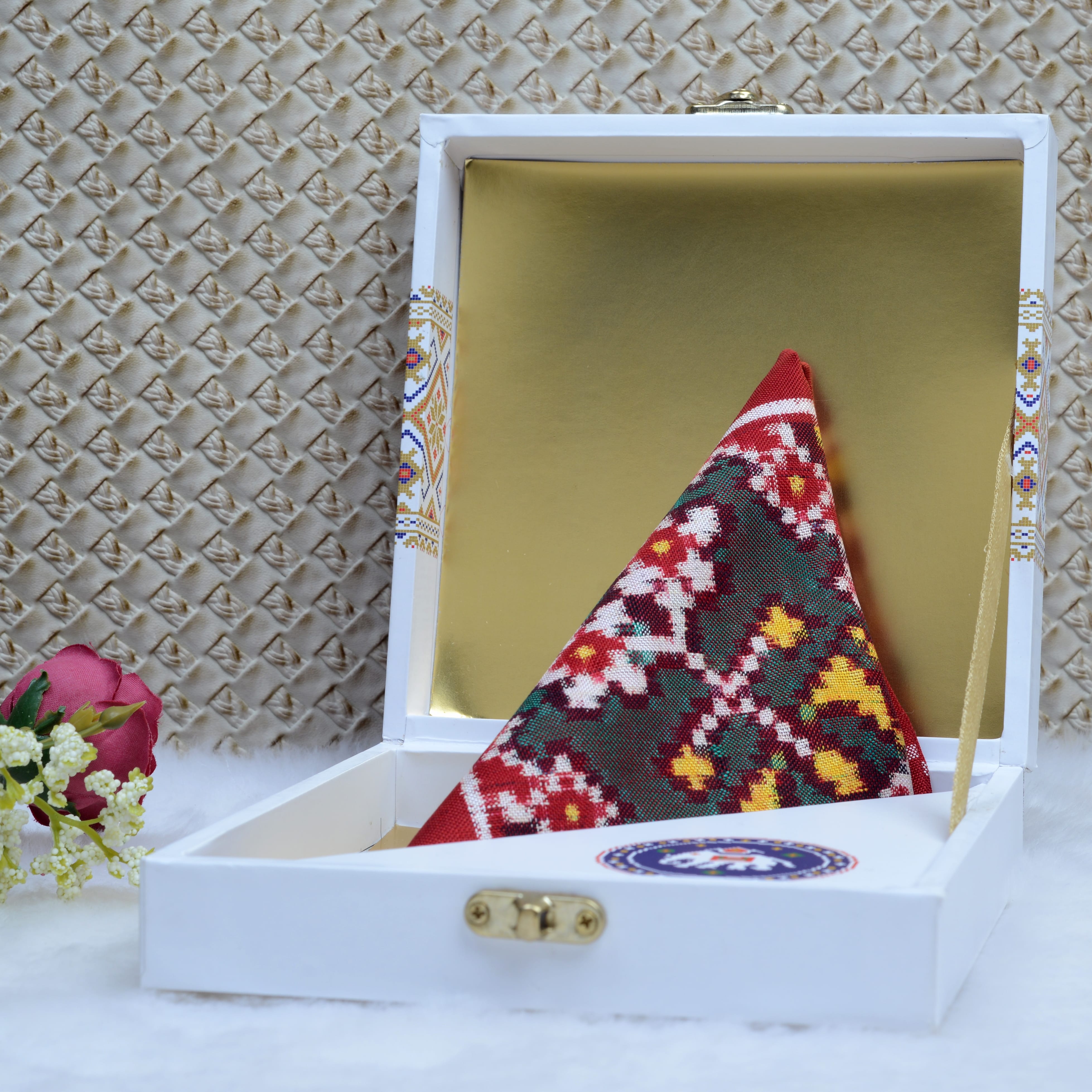 Double Ikat Pocket Square