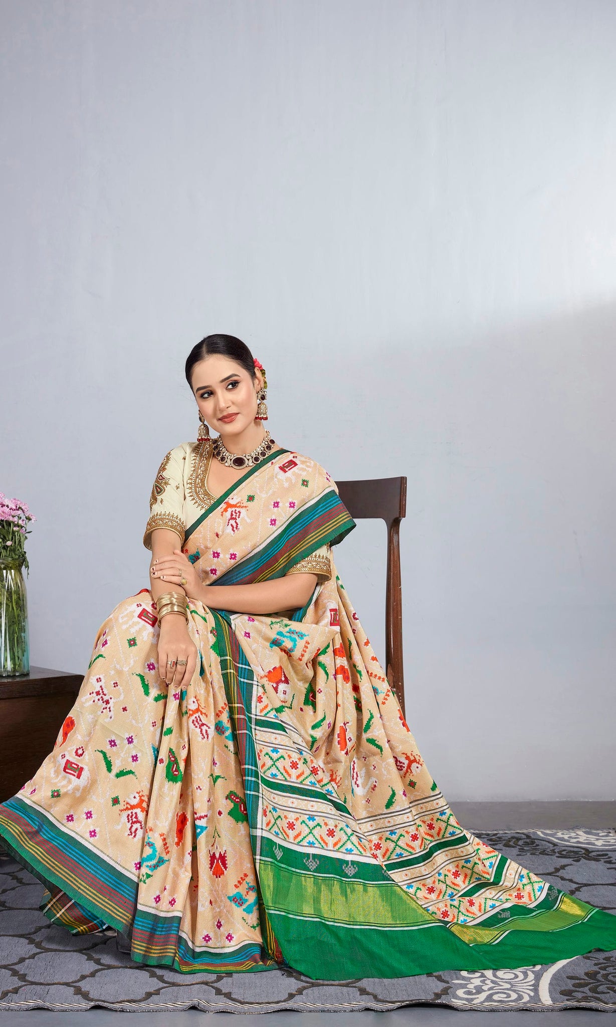 Double Ikat Patola Saree 9 Motifs