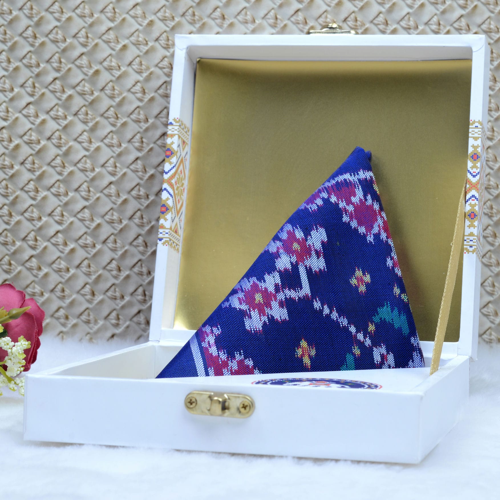 Single Ikat Pocket Square