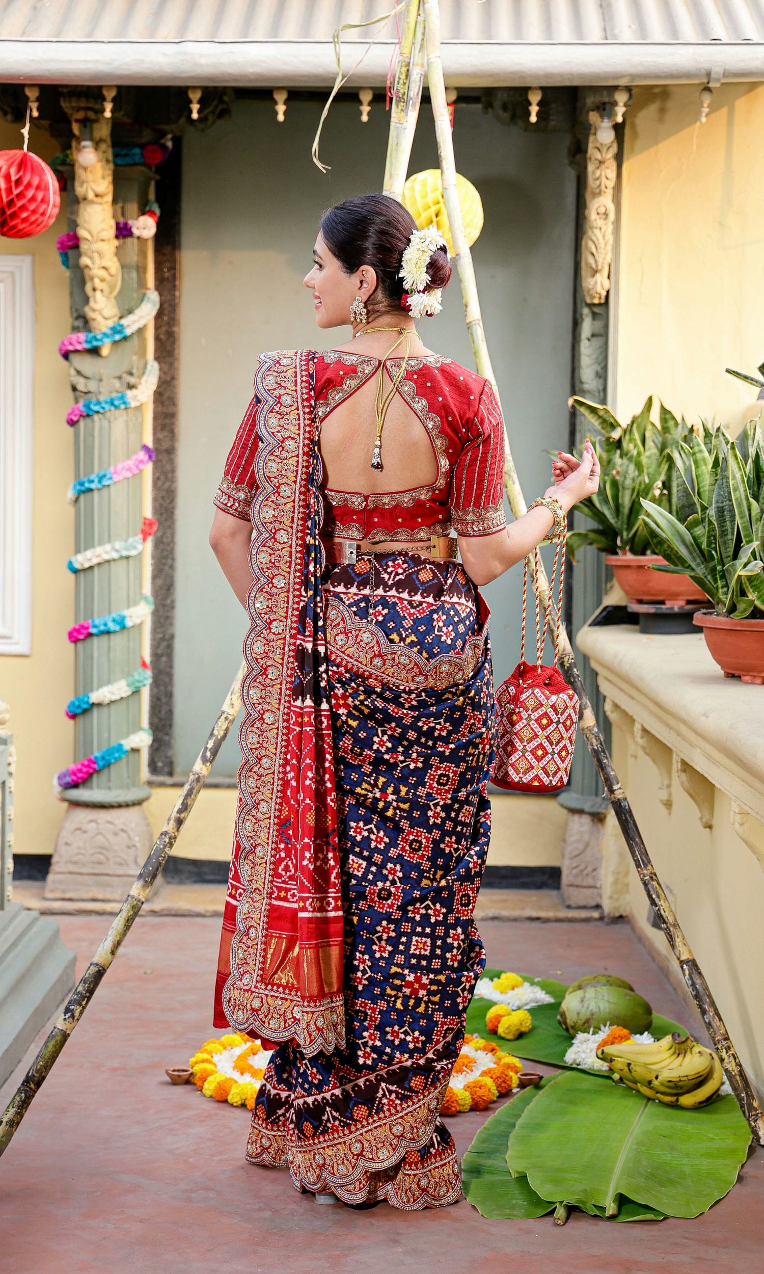 Double Ikat Patola Saree With Marodi Work