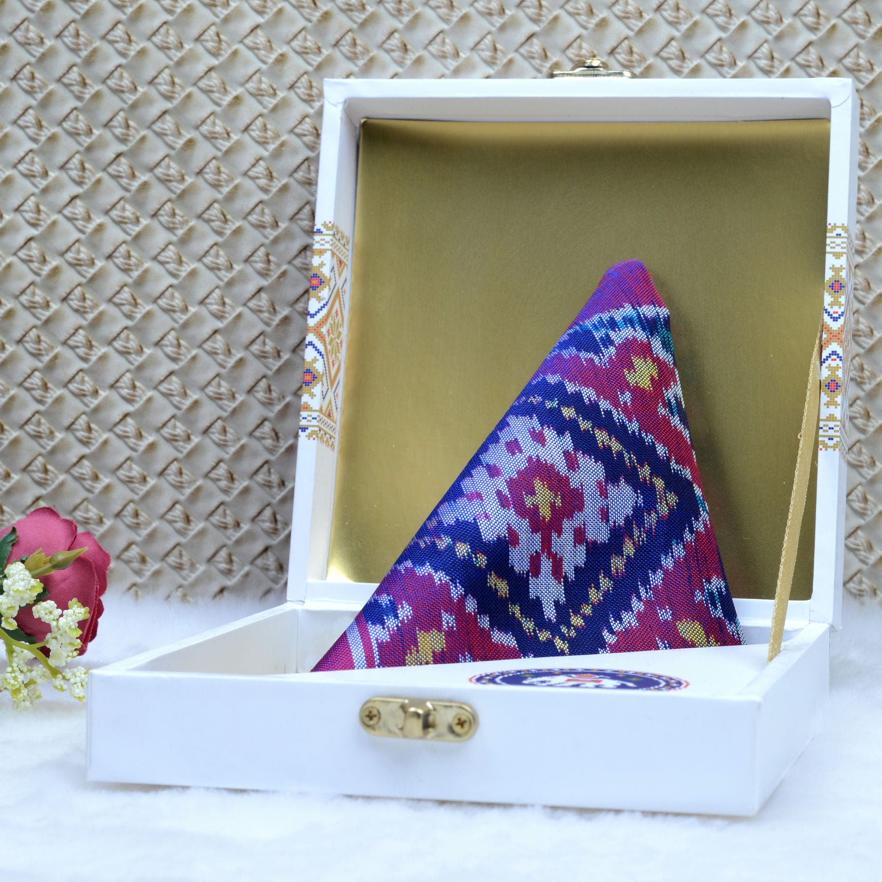 Single Ikat Pocket Square