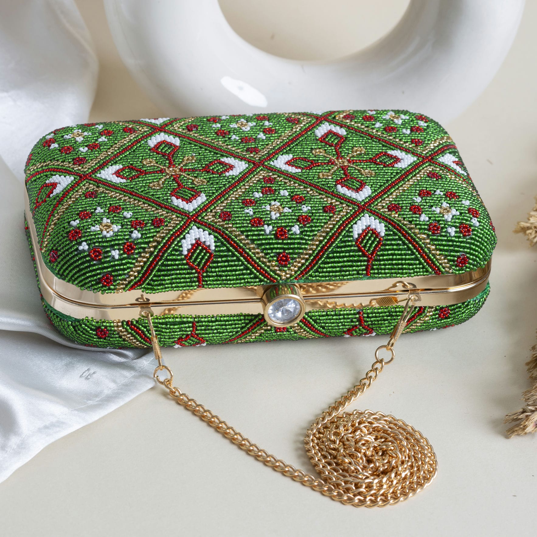 Patola Beaded Clutch
