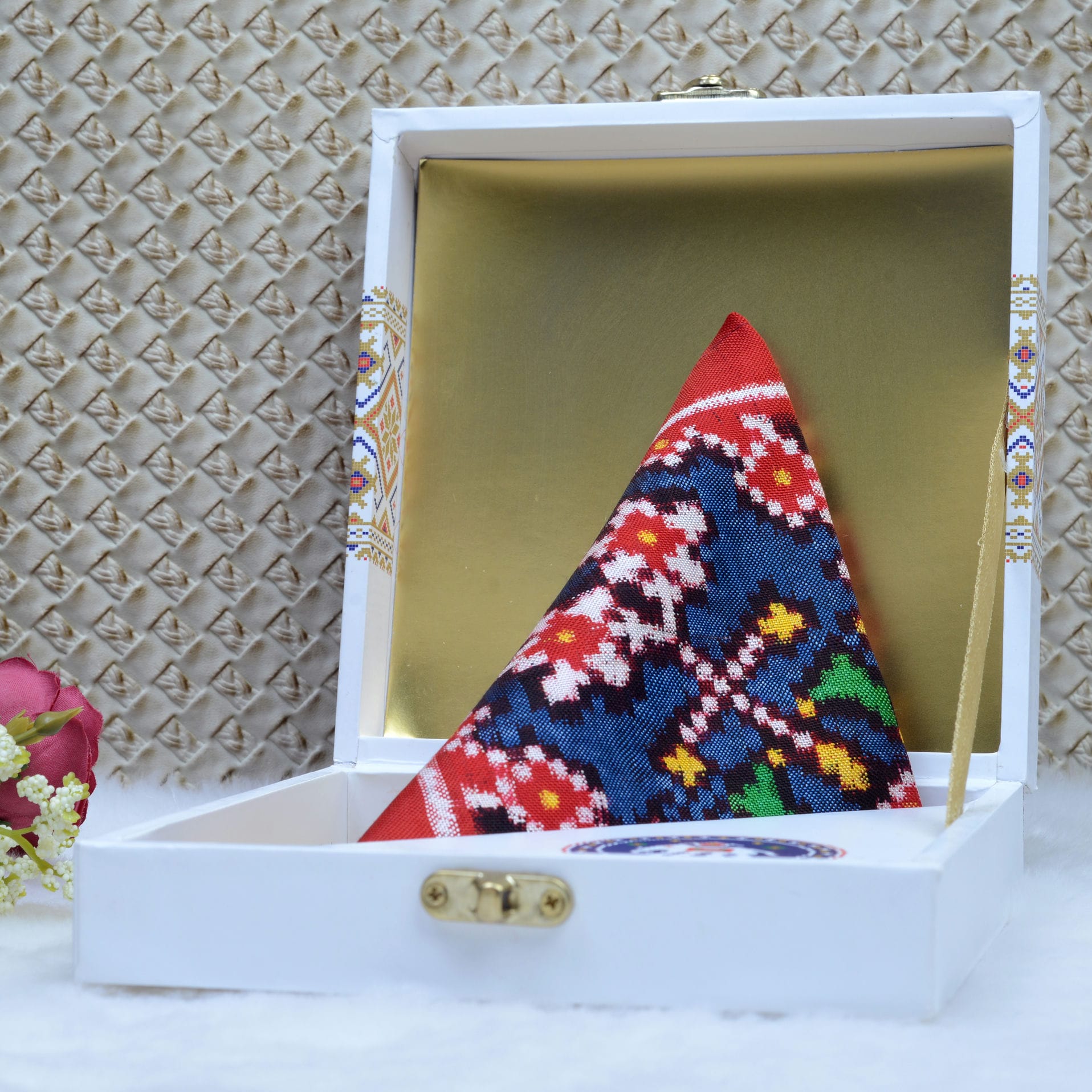 Double Ikat Pocket Square