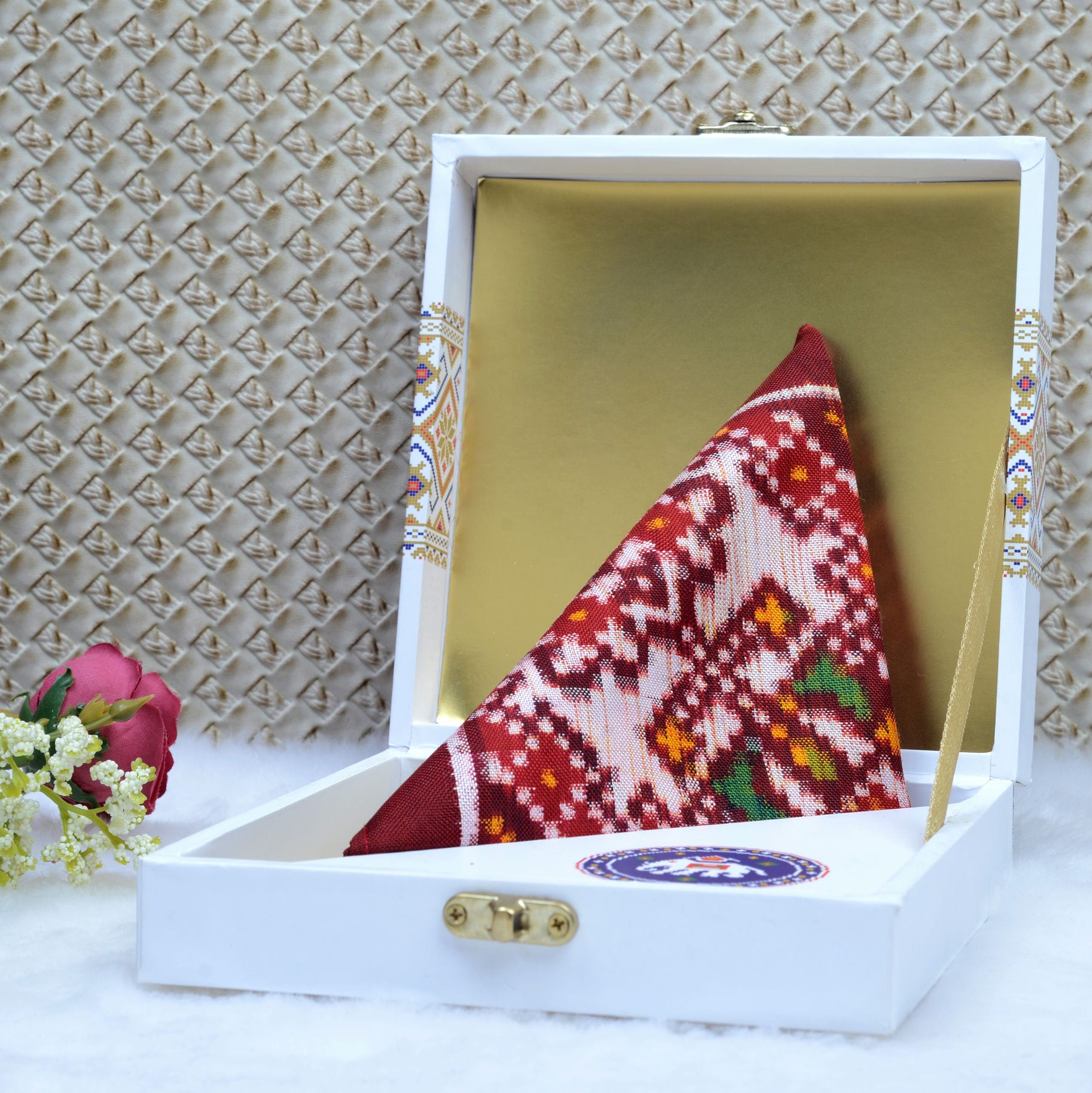 Double Ikat Pocket Square