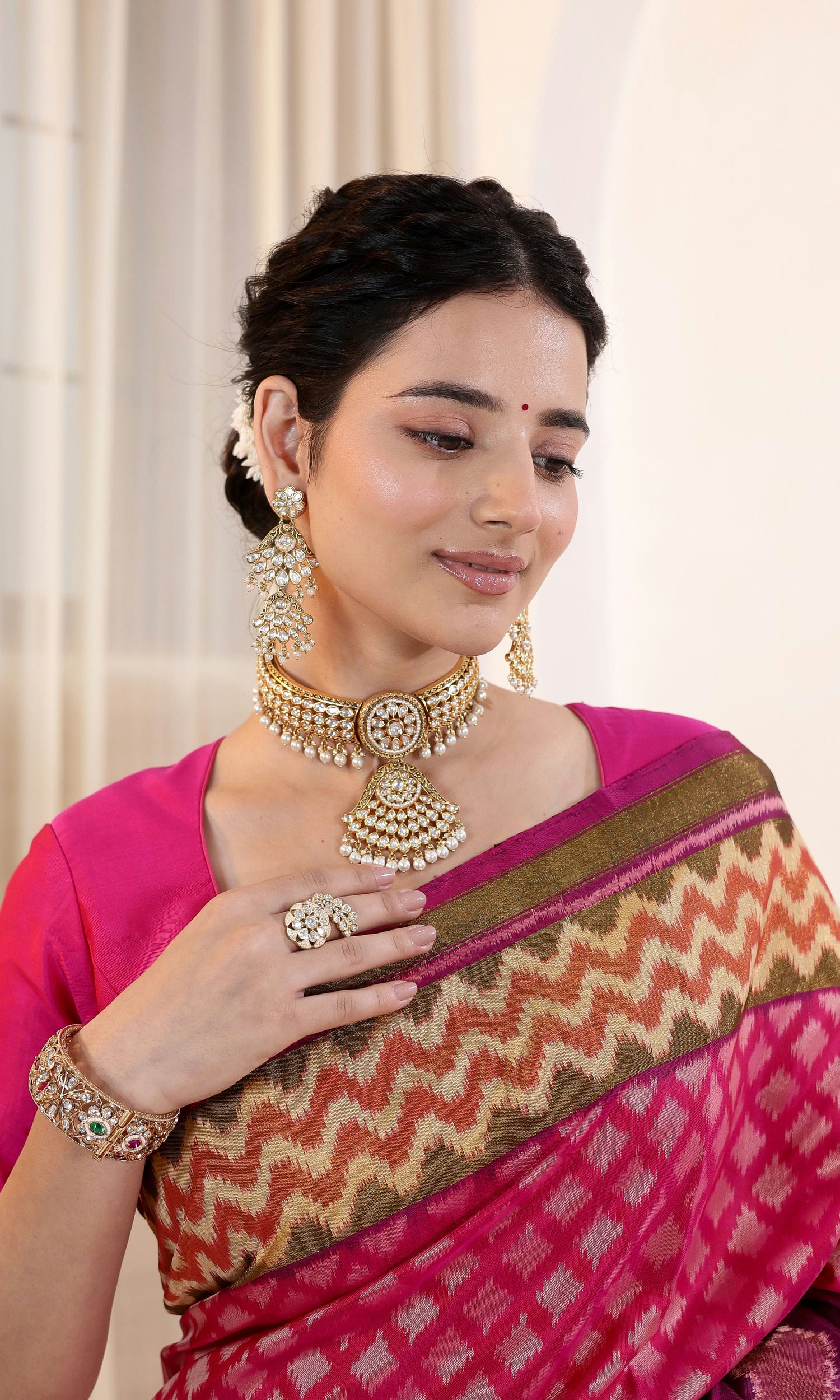 Rajkoti Patola Saree with Kadva weave Style Butta
